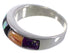 Multicolor Inlay Genuine Sterling Silver Ring Size 6-1/2 TX38234